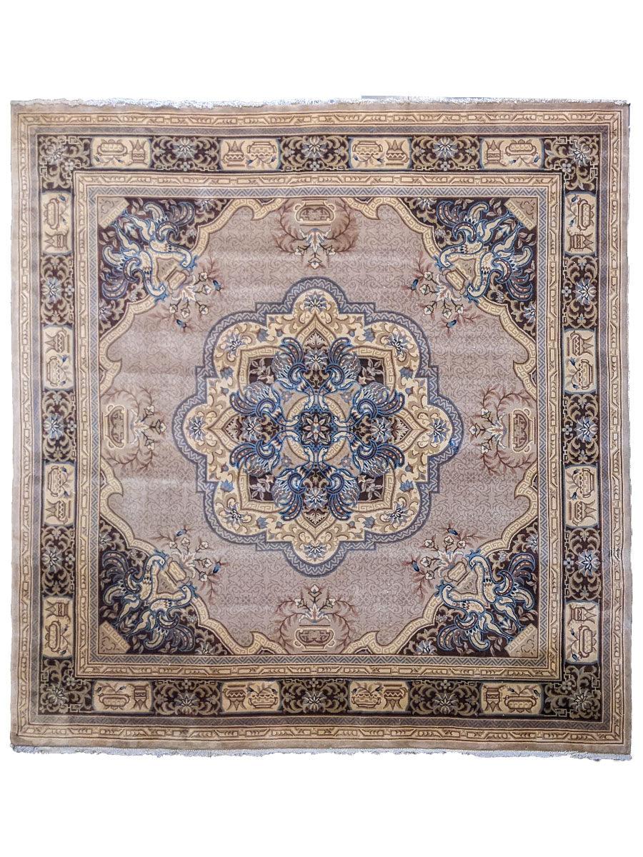 Handmade Turkish Gabbeh Wool Rug - 8.4 x 8.6 ft Traditional Hand-Knotted Area Rug for Living Room, Bedroom & Home Decor