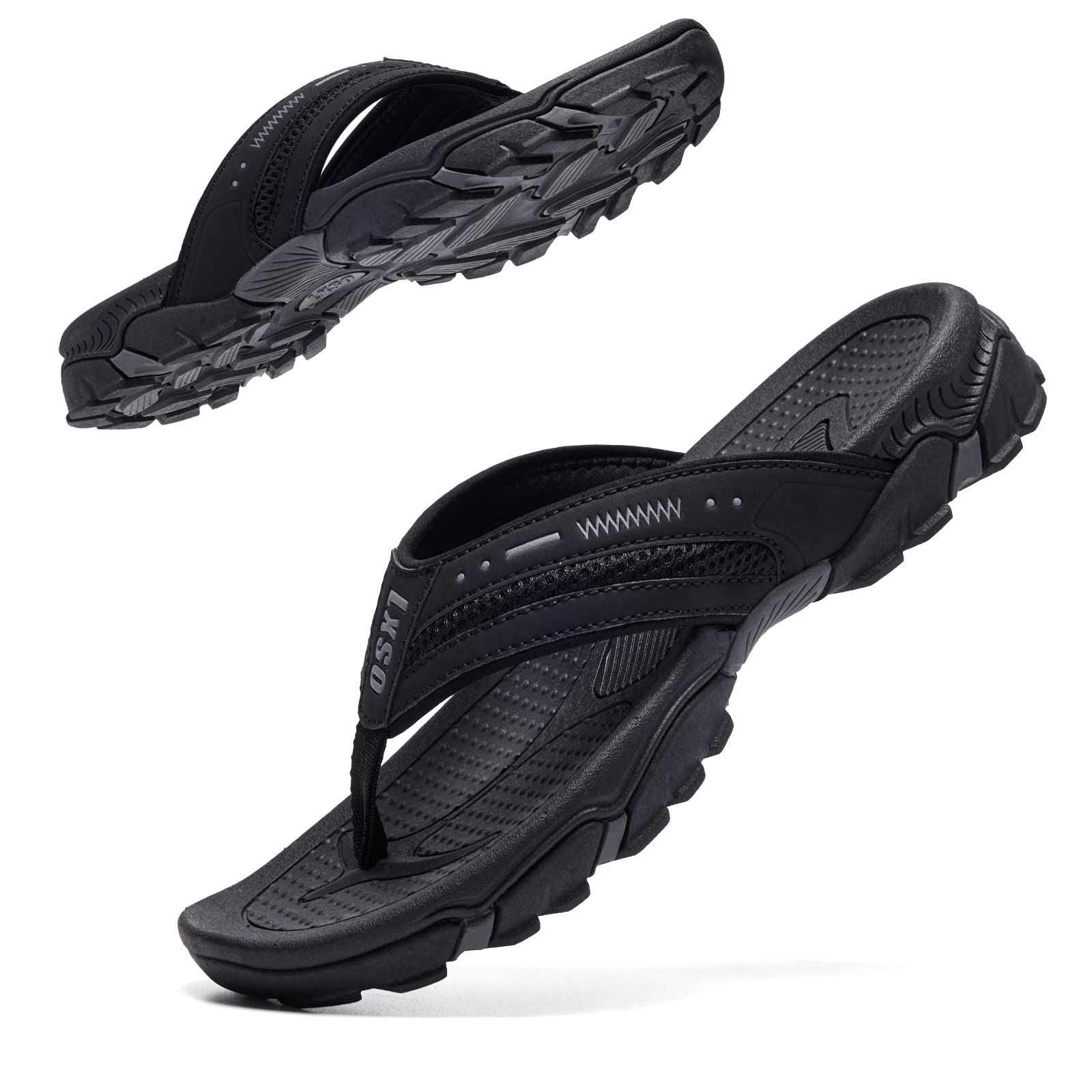 **Men's Comfortable Flip Flops with Arch Support - Waterproof Beach Sandals, Shower Slippers for Pool, Gym & Outdoor Activities**