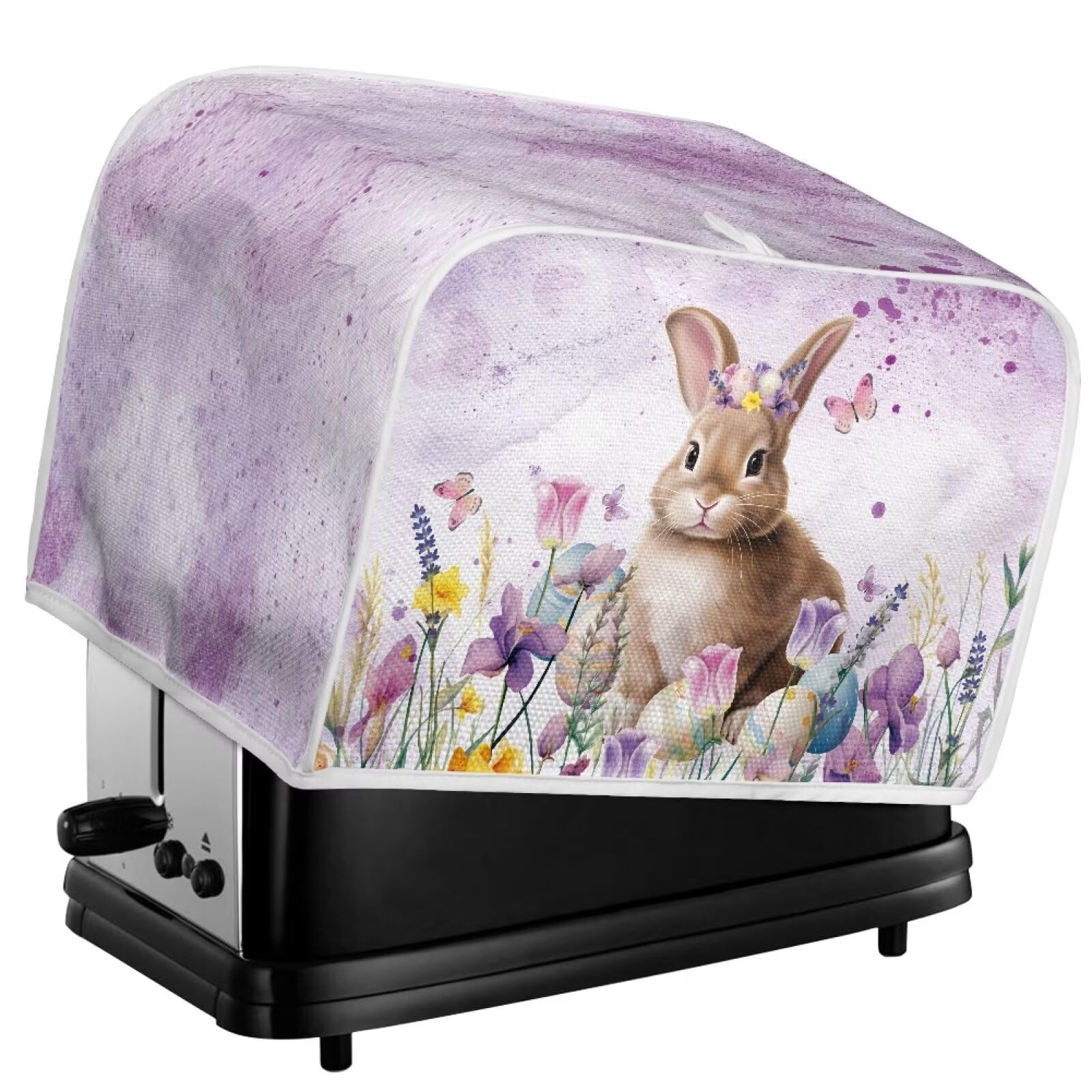 Easter Bunny Toaster Cover 2 Slice - Waterproof & Dustproof Kitchen Toaster Cover with Top Hook - Cute Easter Decor for Kitchen Accessories - Perfect for Easter Brunch & Holiday Home Decor