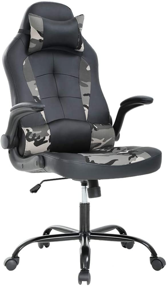 Premium PC Racing Gaming Chair - Ergonomic High Back PU Leather Office Chair with Lumbar Support & Headrest - Adjustable Swivel Computer Chair for Home Office, Gaming & Streaming