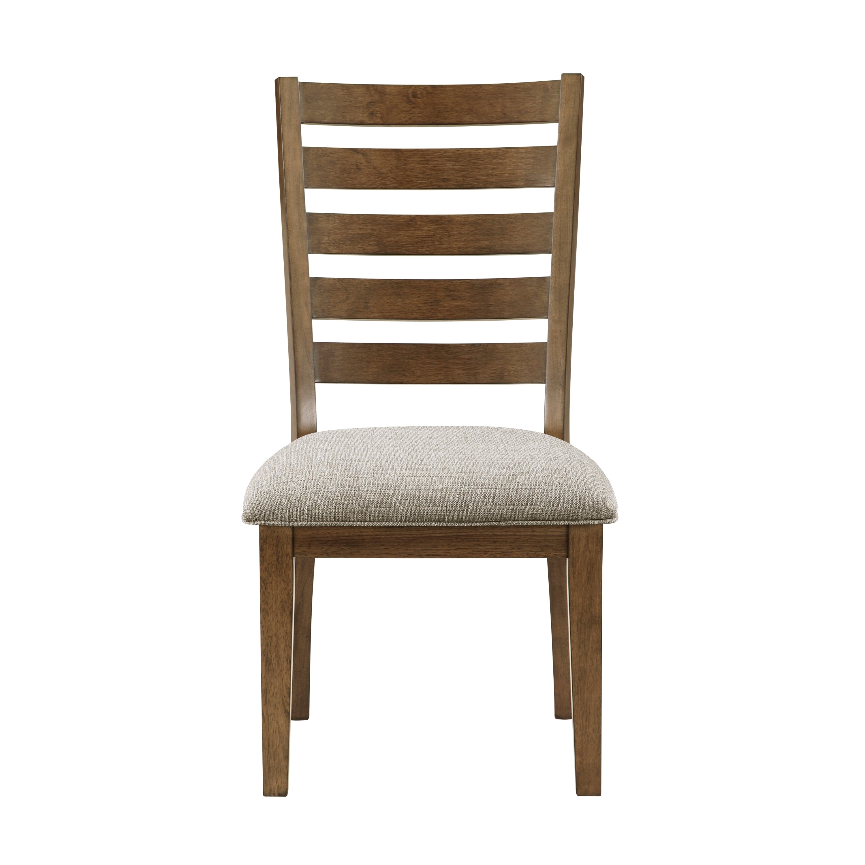 2pc Cherry Finish Traditional Wooden Ladder Back Side Chairs Set - Solid Wood Frame Dining Room Furniture for Kitchen, Breakfast Nook & Formal Dining