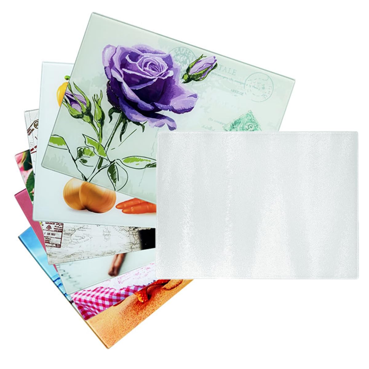 12-Piece Sublimation Blank Tempered Glass Cutting Board Set - 15