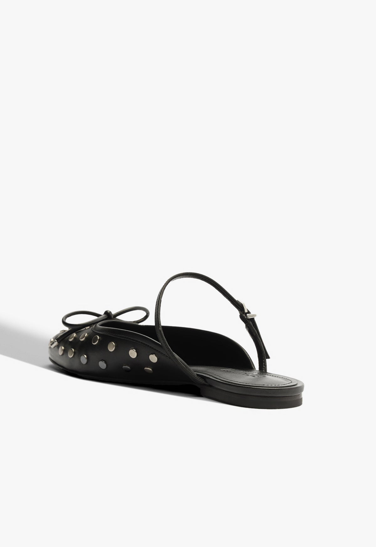 Arissa Black Leather Mule Flats for Women - Comfortable Slip-On Shoes for Casual Wear, Office & Travel