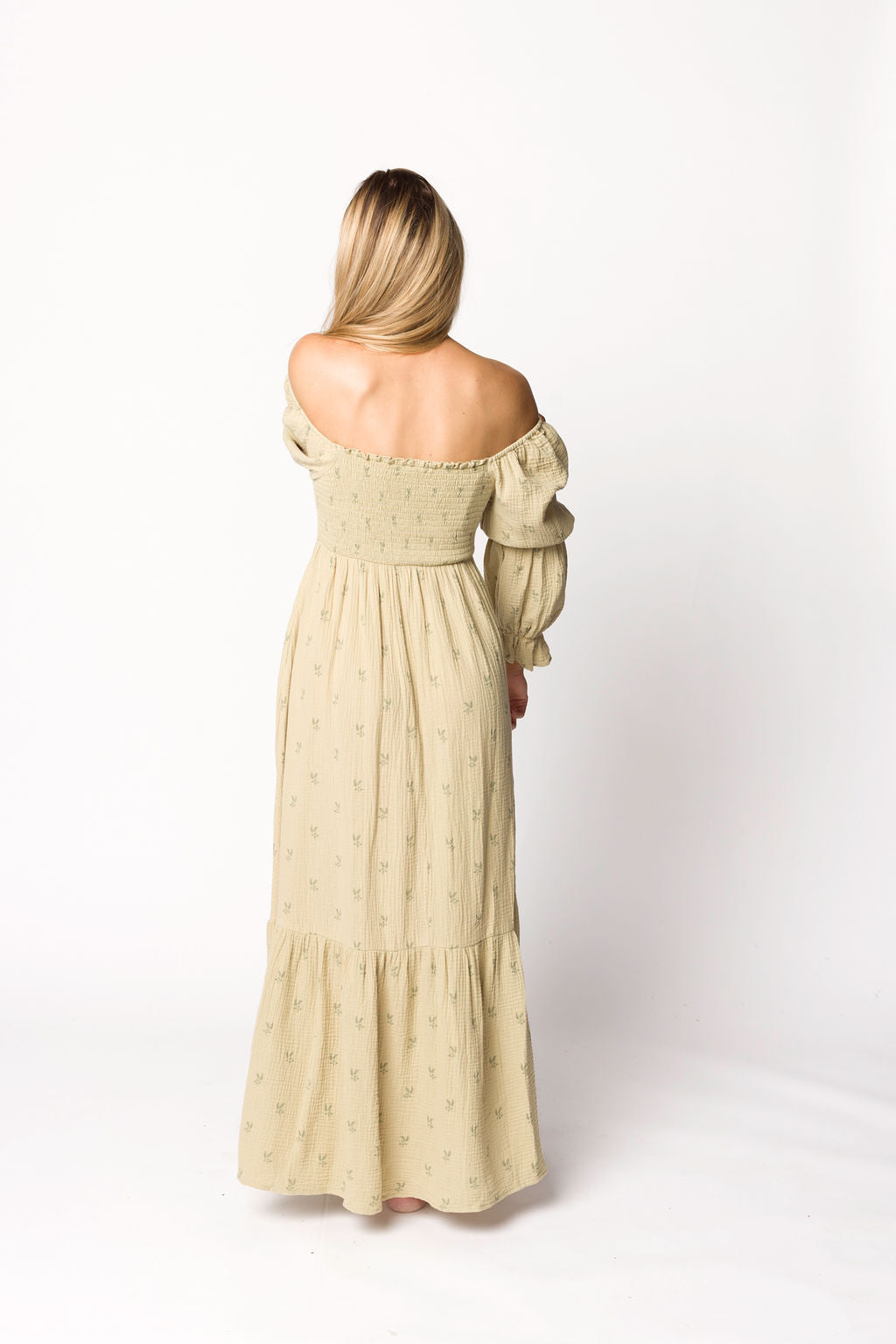 Emerson 100% Cotton Gauze Maxi Dress in Thyme - Bump Friendly Maternity Dress for Pregnancy, Nursing & Postpartum | Comfortable Summer Boho Dress for Beach, Vacation & Casual Wear