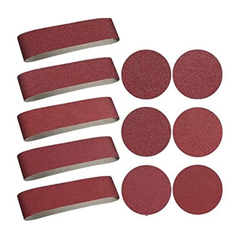 22 PCS Aluminum Oxide Sanding Belts 4x36 Inch & 6 Inch Sanding Discs (80-400 Grits) - Premium Sandpaper for Woodworking, Metal Polishing & DIY Projects