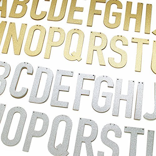 OH HAPPY DAY Glitter Banner - Gold or Silver Party Decorations for Birthdays, Weddings & Celebrations | Shimmering Festive Wall Hanging