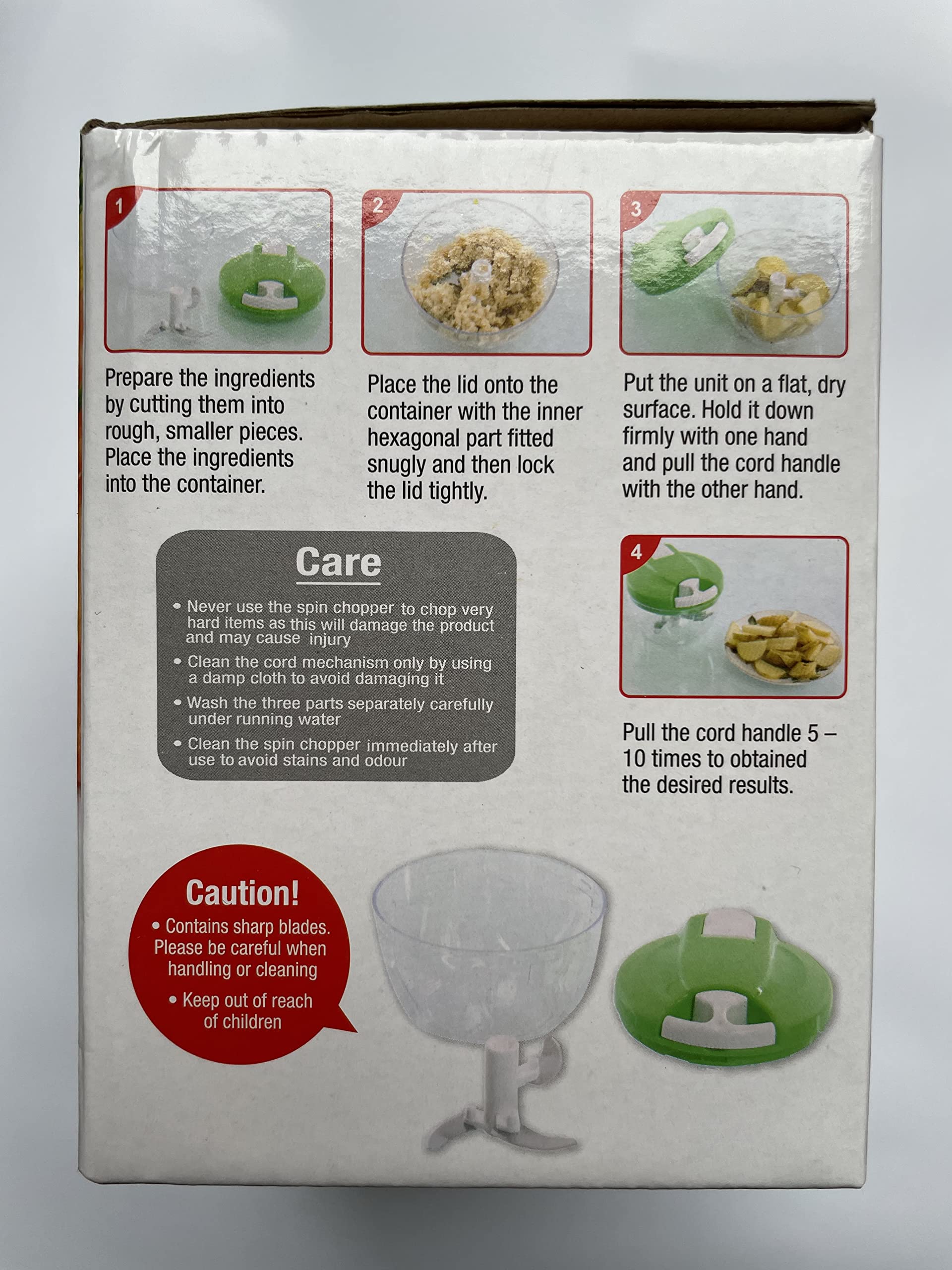 Sinnsally 520ml Manual Food Chopper - Pull String Hand Operated Vegetable Dicer, Onion Slicer, Garlic Press & Shredder for Kitchen - Perfect for Chopping Herbs, Nuts & Meal Prep
