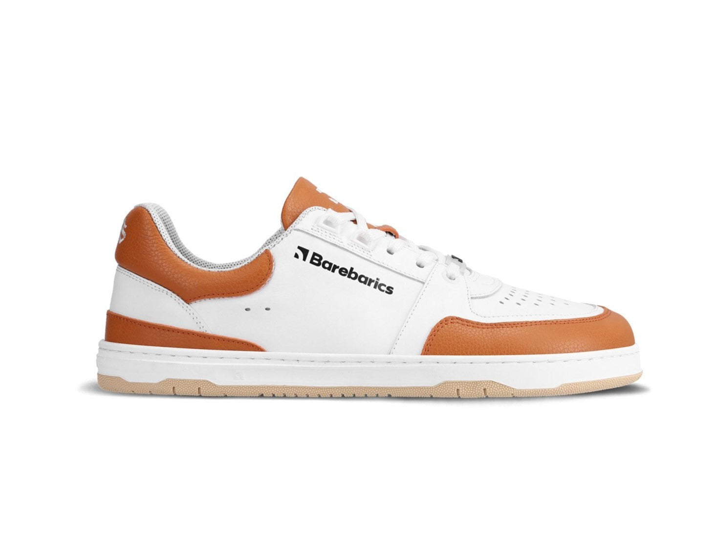 Barefoot Sneakers Barebarics Wave - White & Orange Minimalist Running Shoes for Men & Women | Lightweight & Flexible for Trail Running, Gym Workouts & Everyday Comfort