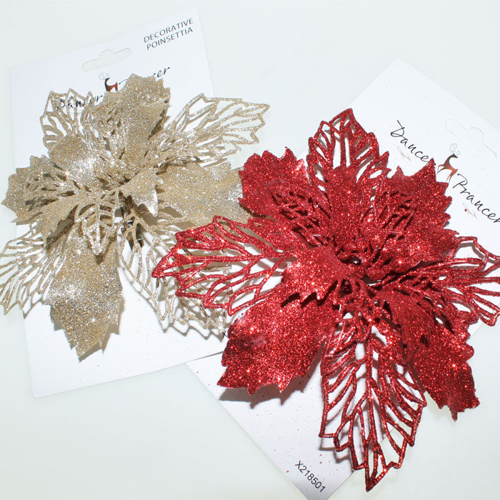 Beautiful Poinsettia Christmas Decorations - Holiday Home & Party Decor for Festive Season