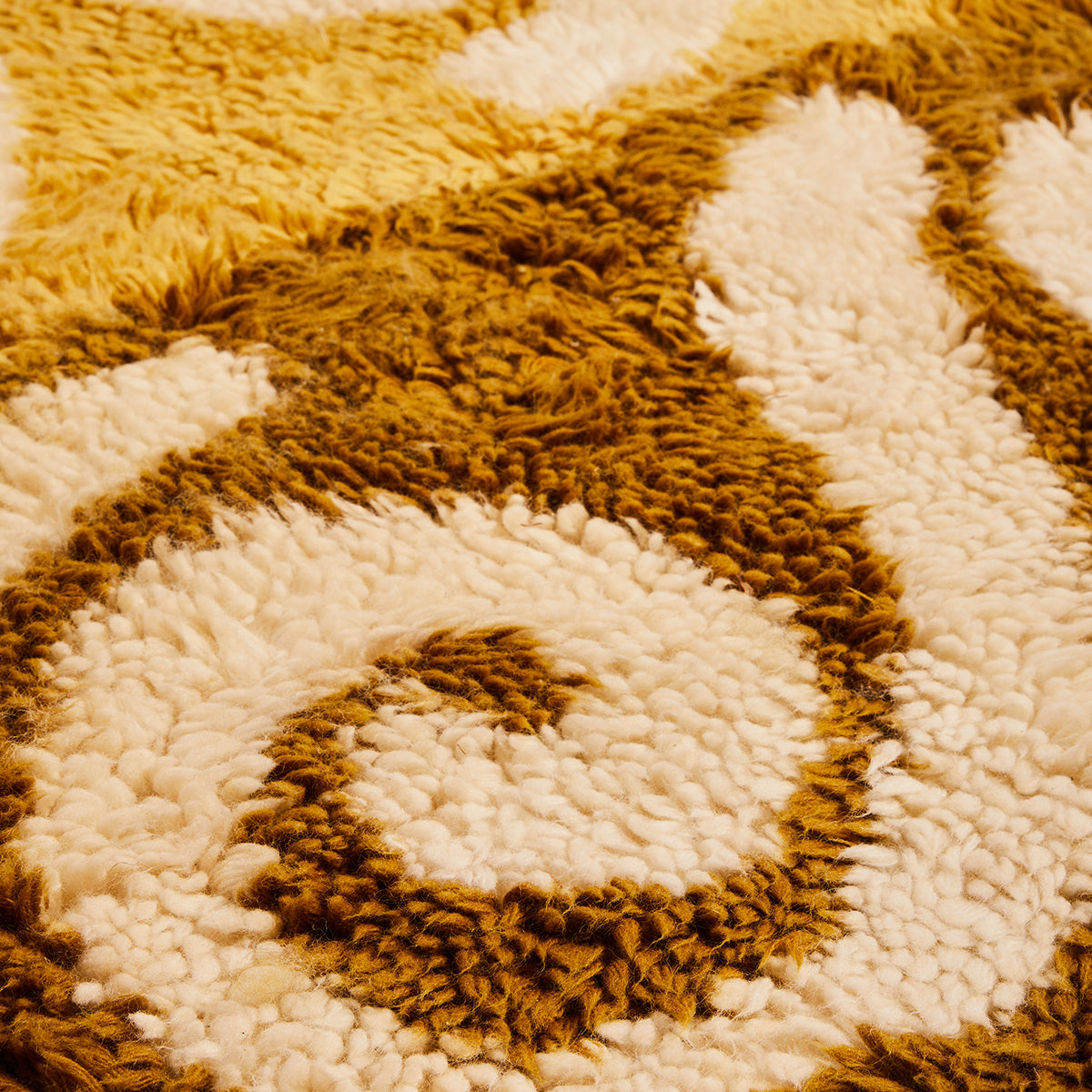 Golden Curly Shaggy Area Rug - Soft Plush Boho Chic Carpet for Living Room, Bedroom, Nursery - Non-Slip Cozy Home Decor (60