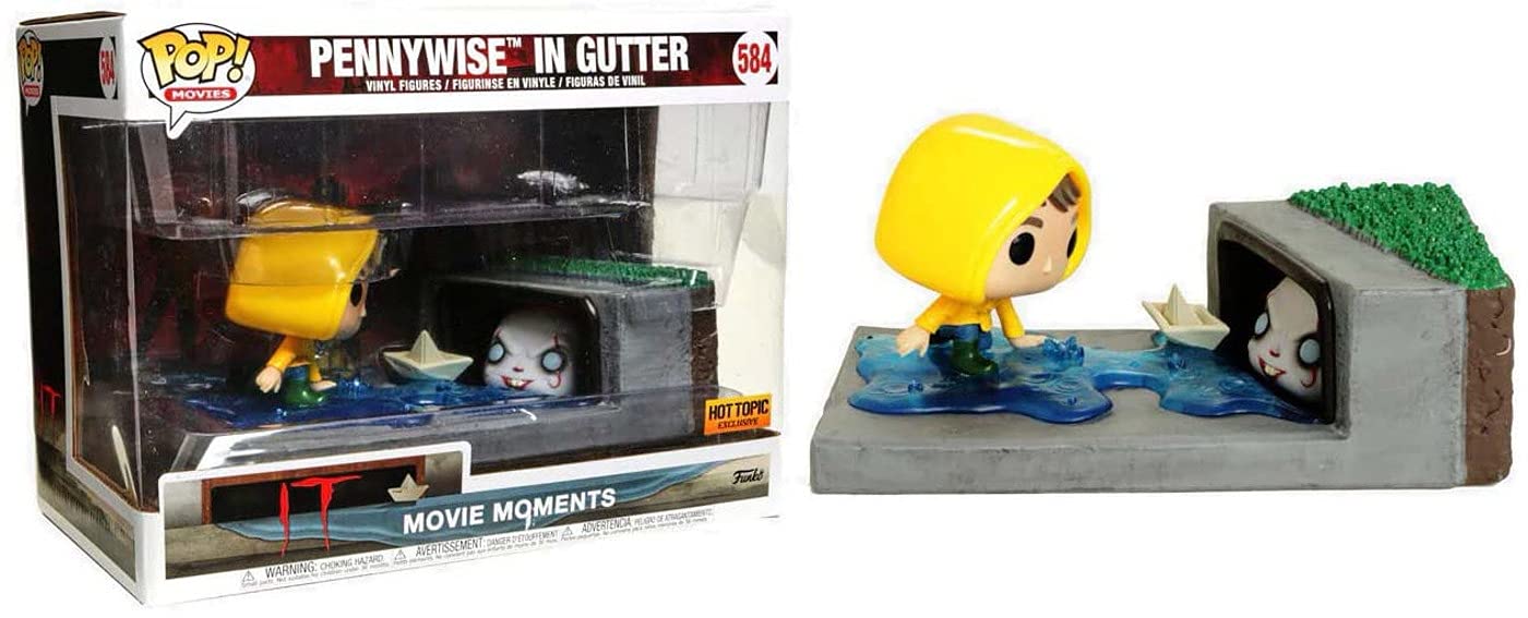 Funko Pop Movie Moments: IT Pennywise in Gutter Vinyl Figure - Limited Edition Collectible for Horror Movie Fans & Pop Culture Enthusiasts - Perfect for Display, Gifts, and Halloween Decorations