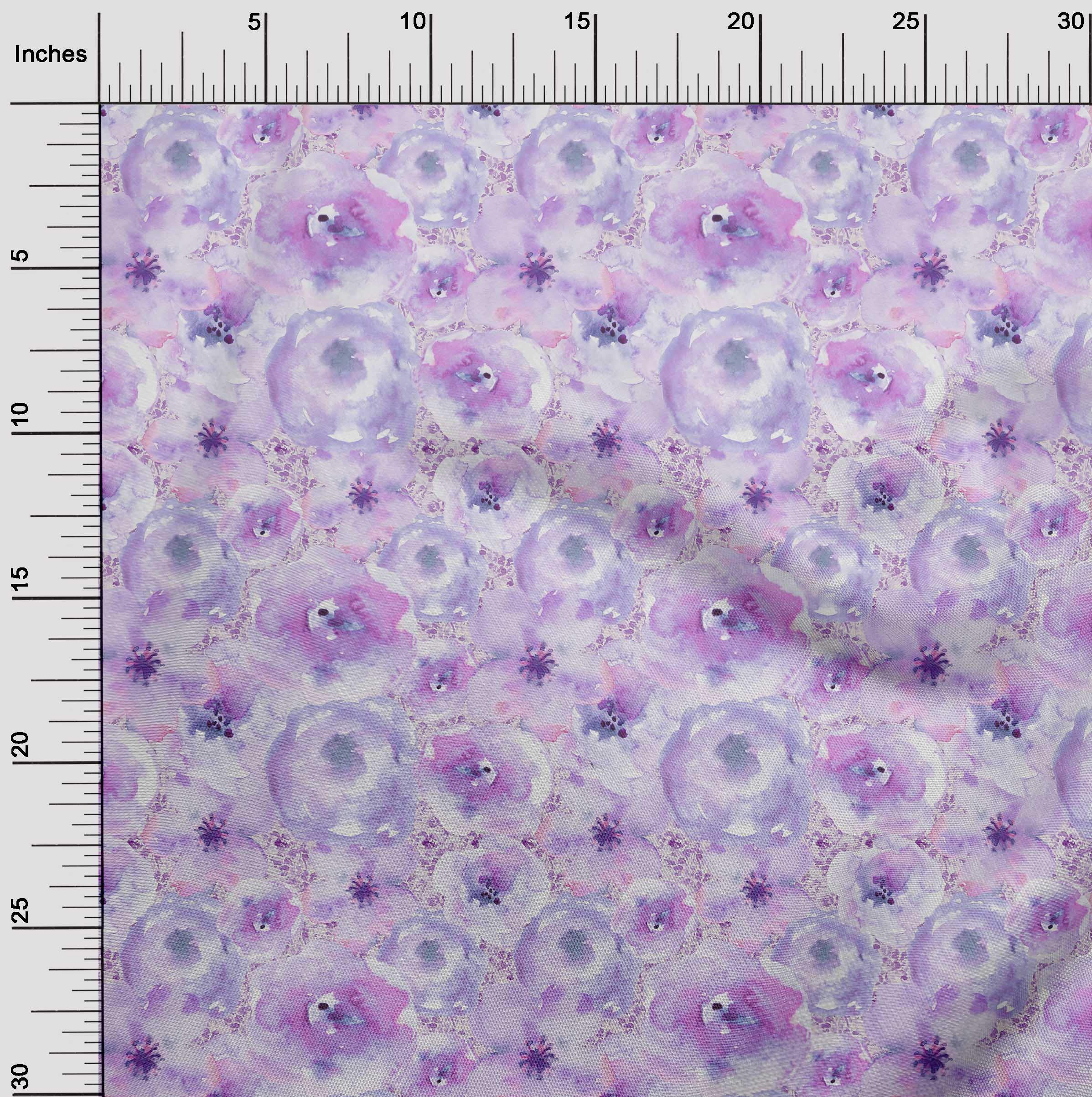 oneOone Viscose Jersey Fabric - Watercolor Floral Printed Soft Fabric - 1 Yard (60 Inches Wide) for Dresses, Skirts & DIY Fashion Projects