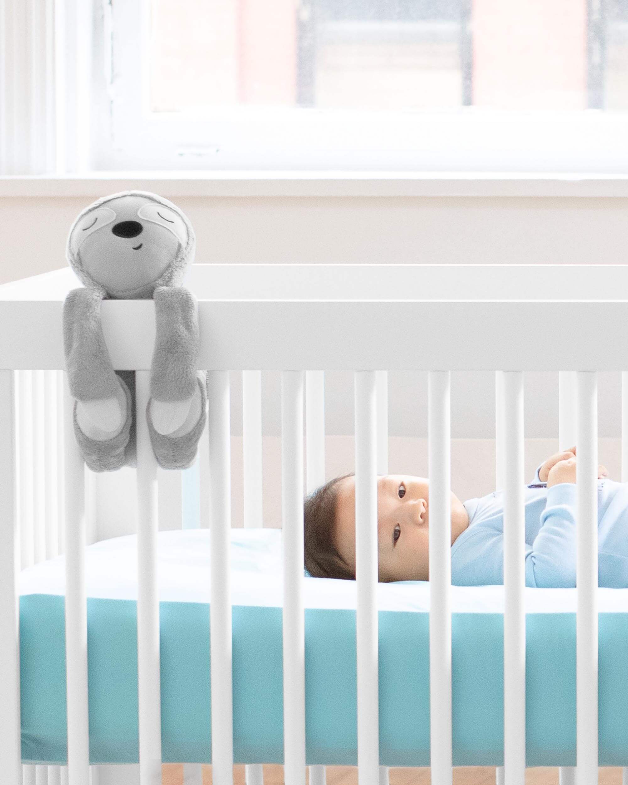 Skip Hop Cry Activated Soother Sloth - Self-Rocking Baby Pacifier with Calming Motion, Perfect for Nursery, Stroller & Car Seat - Helps Soothe Fussy Babies to Sleep