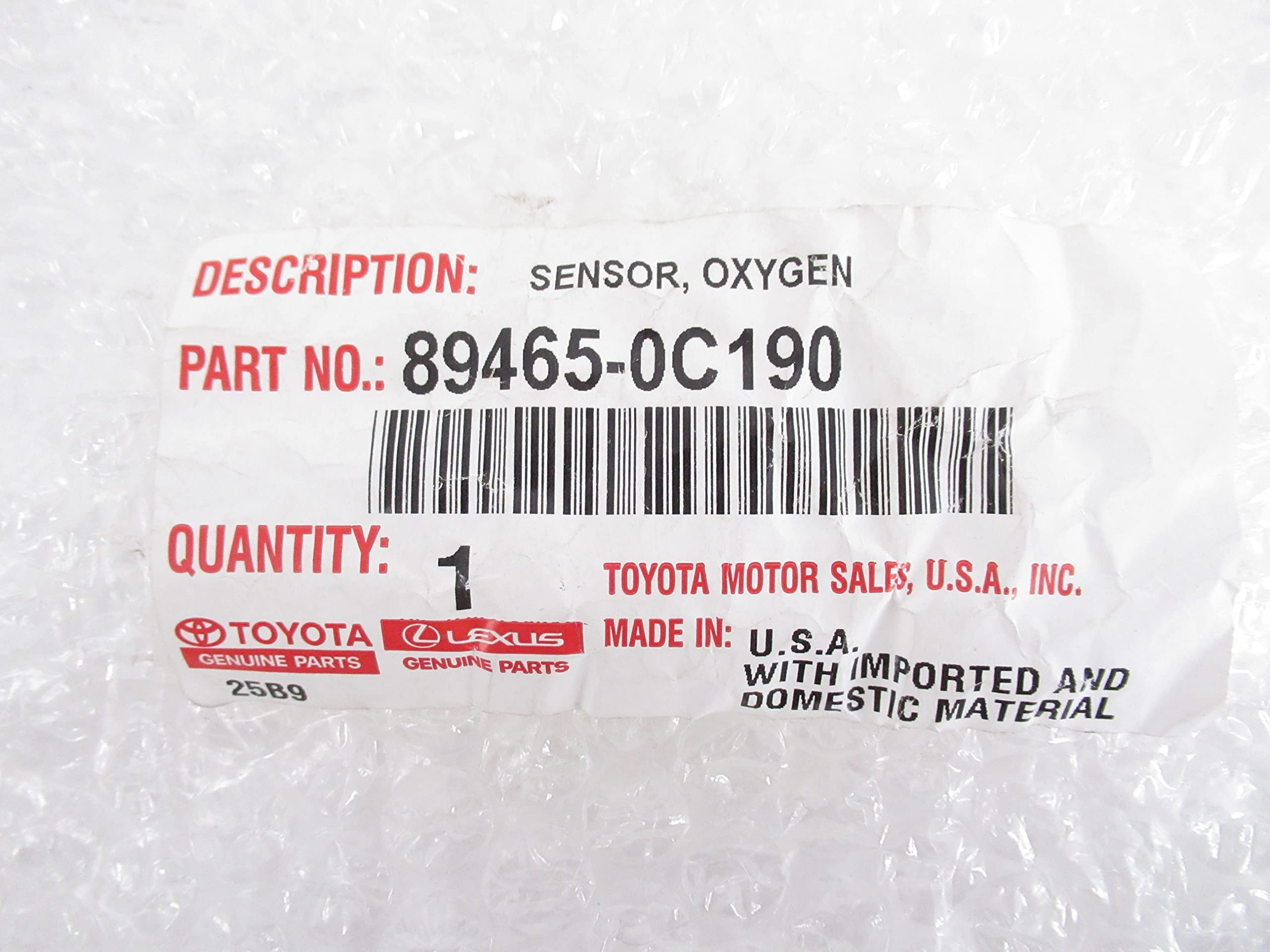TOYOTA 89465-0C190 Oxygen Sensor Replacement - Compatible with Various TOYOTA Models - Improves Engine Performance & Fuel Efficiency - Perfect for City Driving & Highway Commutes