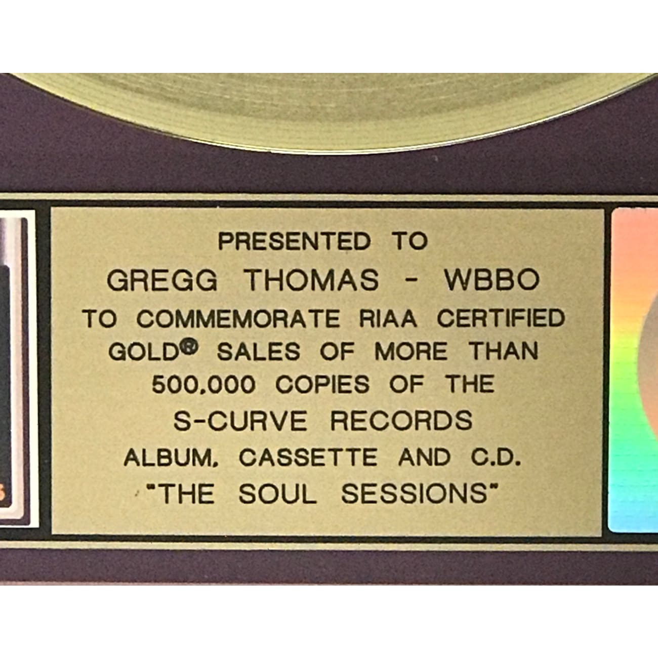 Joss Stone The Soul Sessions RIAA Gold Album Award - Certified Gold Record for Music Lovers & Collectors - Perfect for Home Decor, Music Rooms & Gift Giving