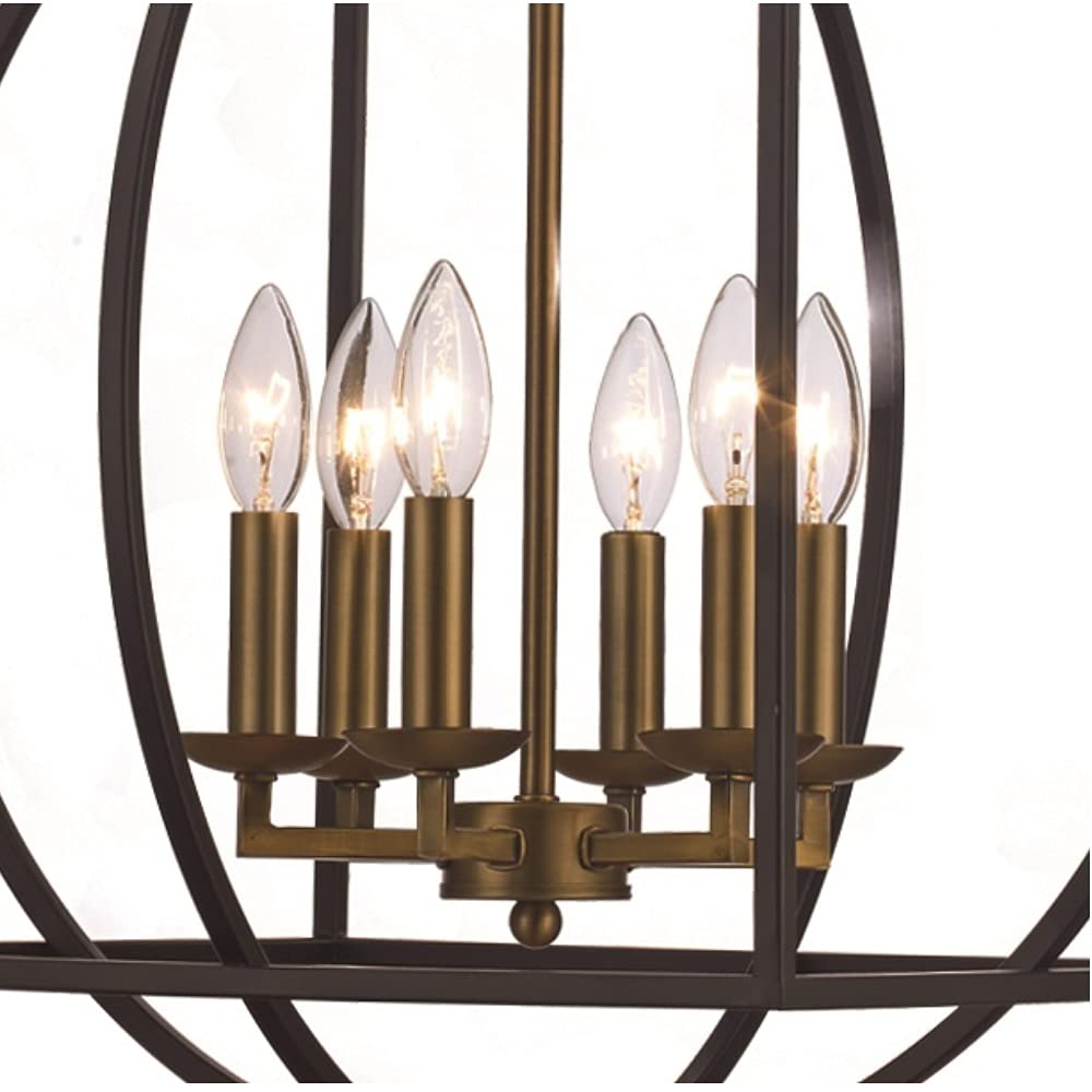 TRANS GLOBE Chattanooga 6-Light Square Candle Chandelier - Modern Farmhouse Ceiling Light Fixture for Dining Room, Living Room & Bedroom