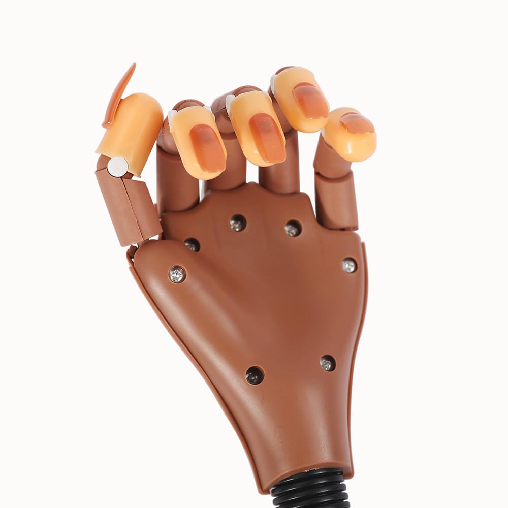 Professional Acrylic Nail Practice Hand - Flexible Mannequin Hand with 100 Nail Tips for Nail Art Training, Perfect for Beginners & Salon Practice - Ideal for Home, Beauty School & Professional Nail Technicians