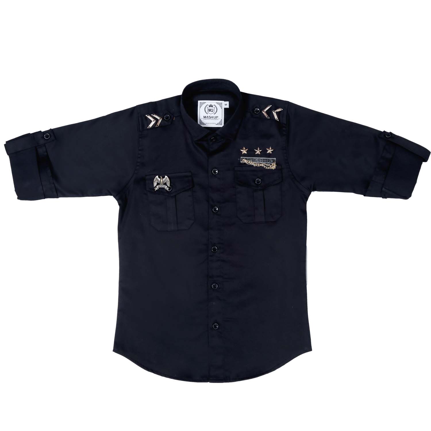 Stylish Black Military-Inspired Shirt for Men | Trendy Casual & Streetwear Outfits | Perfect for Everyday Wear, Outdoor Adventures & Urban Fashion