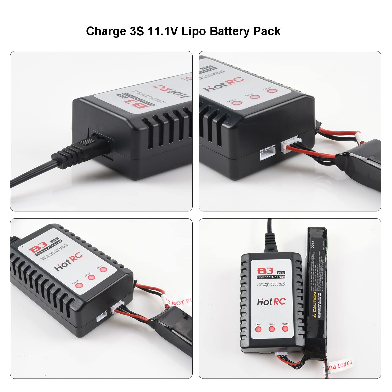 Soshine Smart 10W Balance Lipo Battery Charger for 2S 3S Cells - 7.4V 11.1V Airsoft Gun Battery Charger | Perfect for Airsoft Enthusiasts & RC Hobbyists