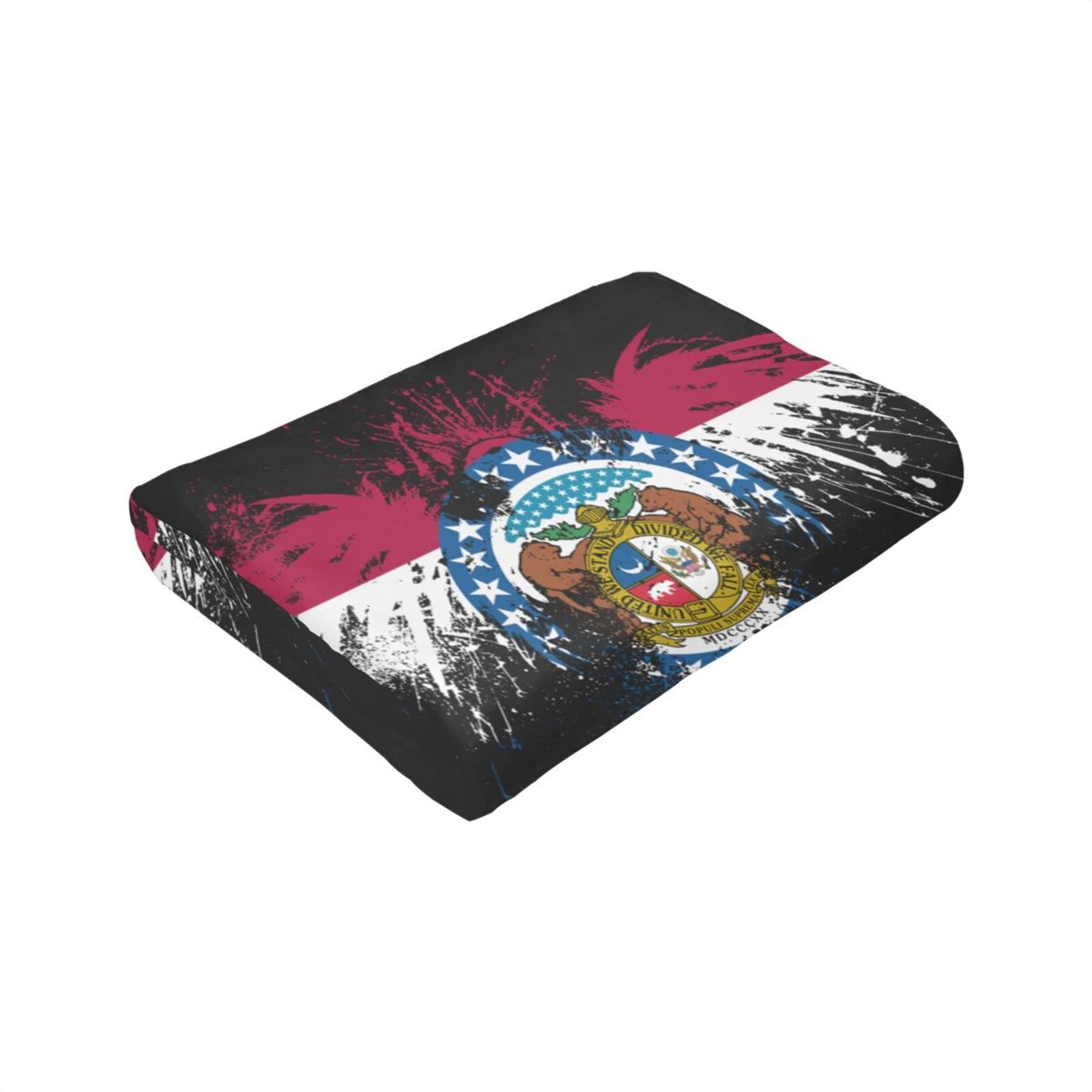 HUFURI Eagle Missouri Flag Flannel Fleece Throw Blanket 60
