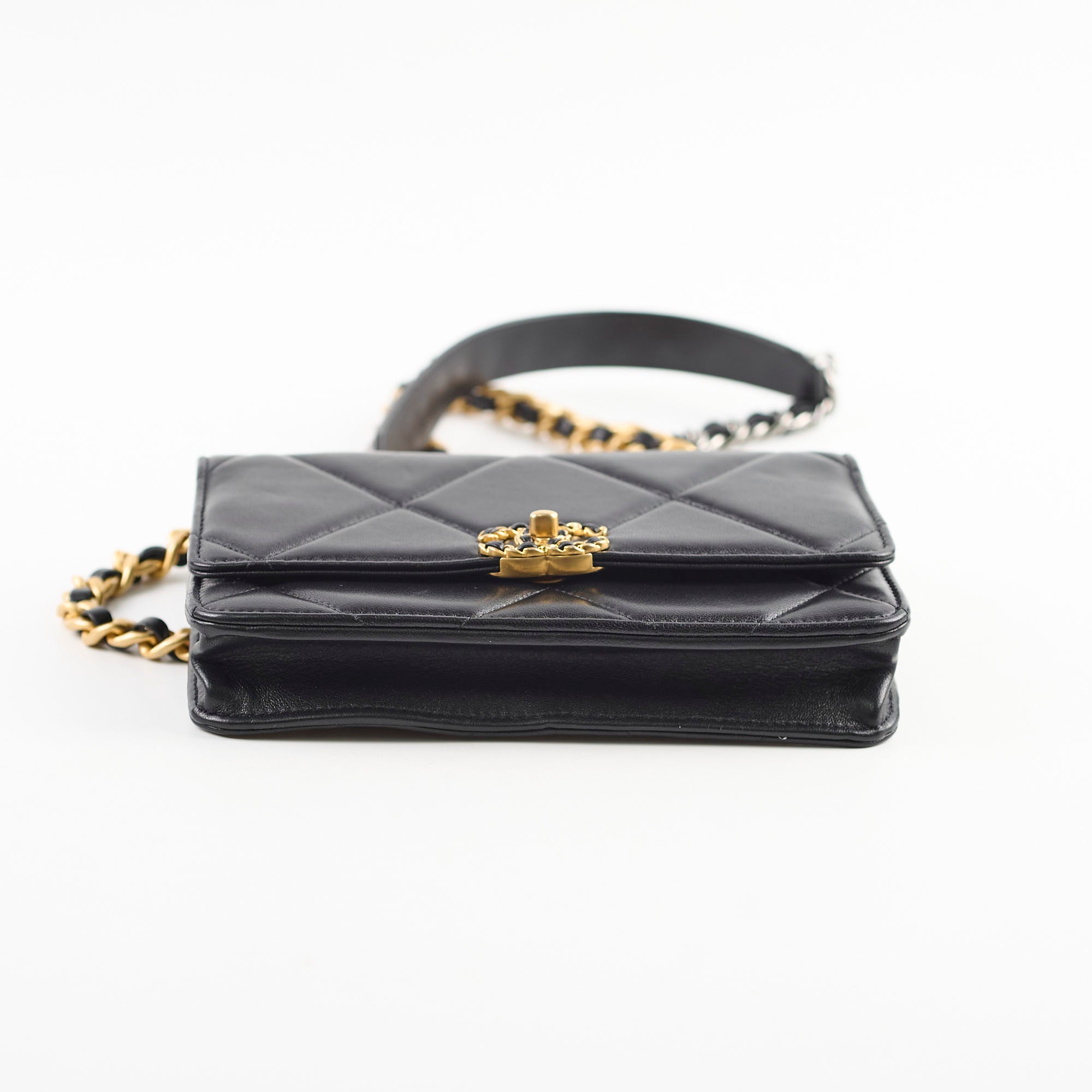 Chanel 19 Wallet On Chain WOC Lambskin Leather Black Crossbody Bag - Luxury Designer Handbag for Women, Perfect for Evening Events & Daily Use