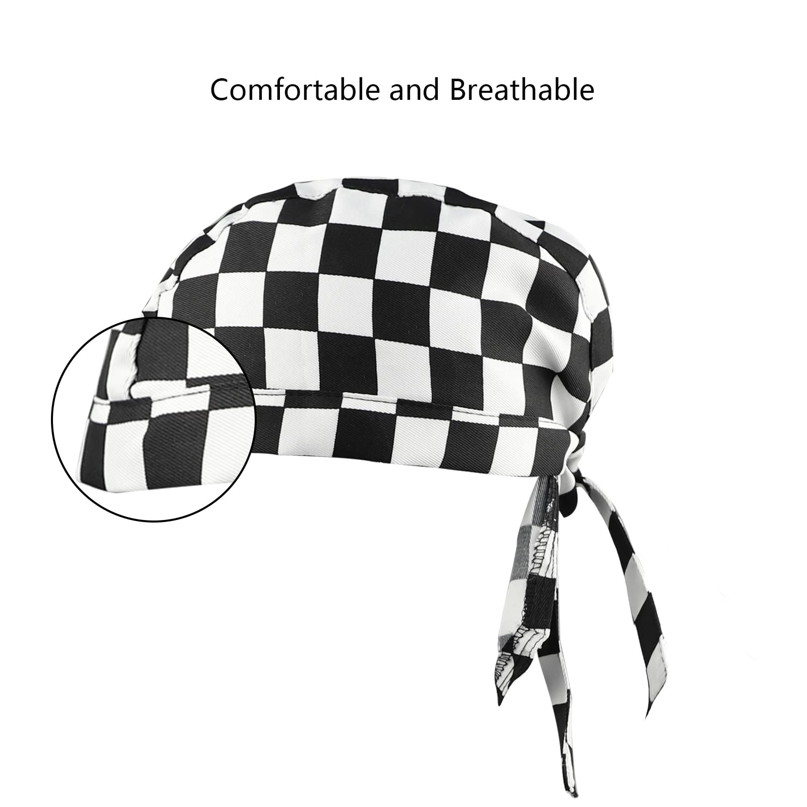 4 Pack Breathable Adjustable Chef Hats for Men & Women - Comfortable Kitchen Cooking Caps, One Size Fits All - Perfect for Restaurants, Baking, BBQ, and Professional Cooking