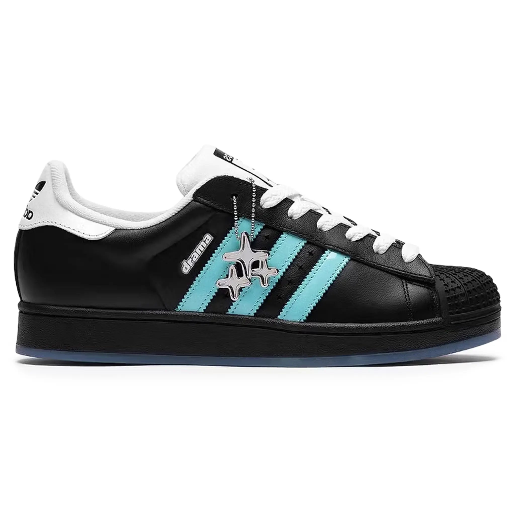 Adidas Superstar II Sneakers - Black & Metrolink Blue | Drama Call Collaboration | Casual & Streetwear Fashion Shoes for Men & Women | Perfect for Everyday Wear & Urban Style