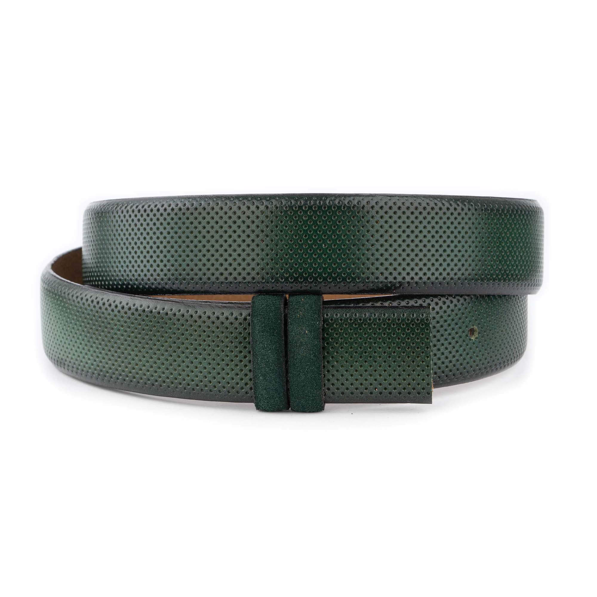 Luxury Green Leather Belt Strap for Cartier Buckles - Premium Dot Texture Design - Perfect for Formal Wear, Business Attire & Fashion Accessories