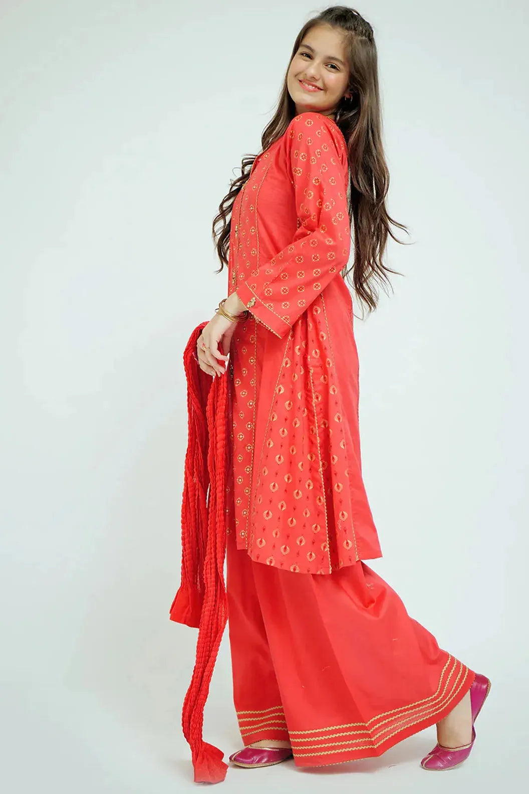 Elegant Cotton Lawn Printed Pink Stitched Suit for Senorita - Perfect for Weddings, Parties & Special Occasions