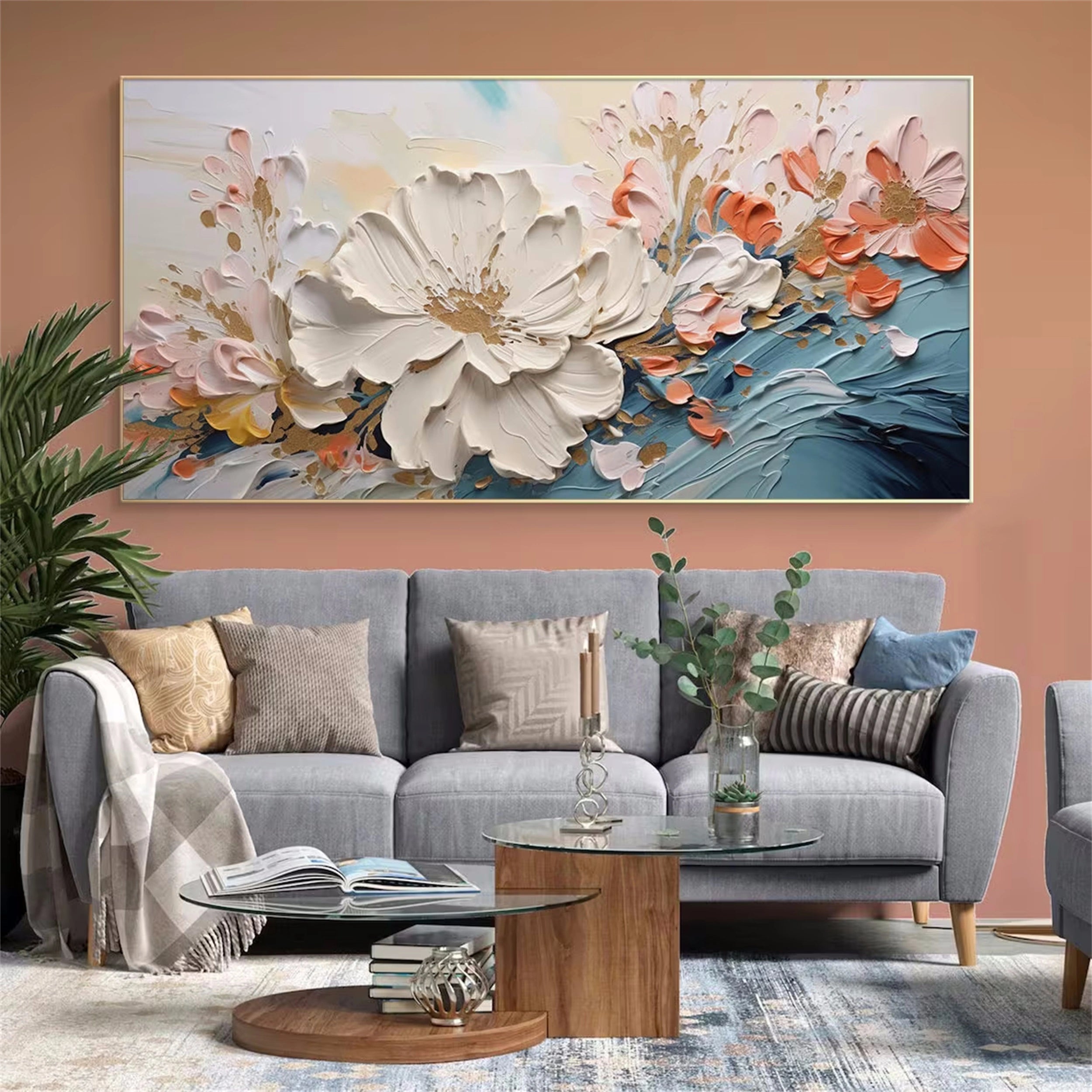 Beautiful Flower and Tree Painting #FT034 - Perfect for Home Decor, Office Wall Art, and Gift Ideas