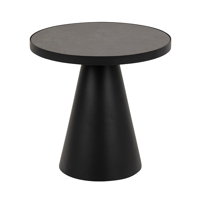 SOLI Black Side Table 45cm - Modern End Table for Living Room, Bedroom, or Office - Compact & Stylish Accent Table