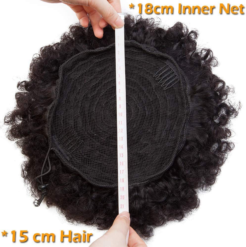 Afro Kinky Curly Ponytail Human Hair Extension - Natural Black African Hair Bun with Clips for Women | Perfect for Protective Styles, Natural Hairstyles & Everyday Wear