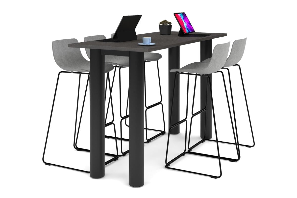 Quadro Cylinder Legs Counter Table - 1800L x 700W Modern Kitchen Island with Sturdy Metal Base | Perfect for Small Space Dining, Breakfast Nook & Home Bar Setup