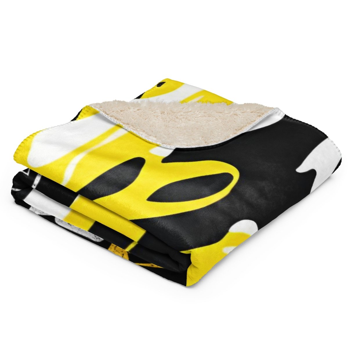 Sobervation Yellow Camo Sherpa Blanket - Soft & Warm Flannel Throw for Recovery, Cozy Gift for Sober Living, AA Meetings & Addiction Support Groups - Perfect for Couch, Bed & Meditation