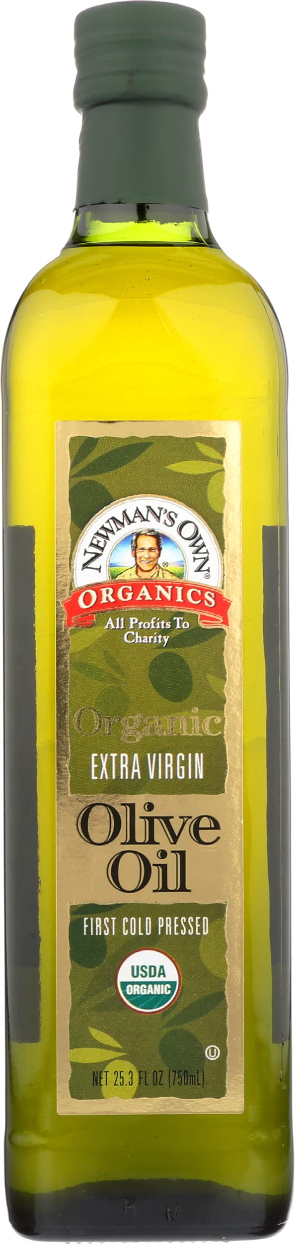 Newman's Own Organic Extra Virgin Olive Oil - 6 Pack (25 oz Each) | Cold-Pressed, Unrefined, Non-GMO | Perfect for Cooking, Salad Dressing & Healthy Recipes