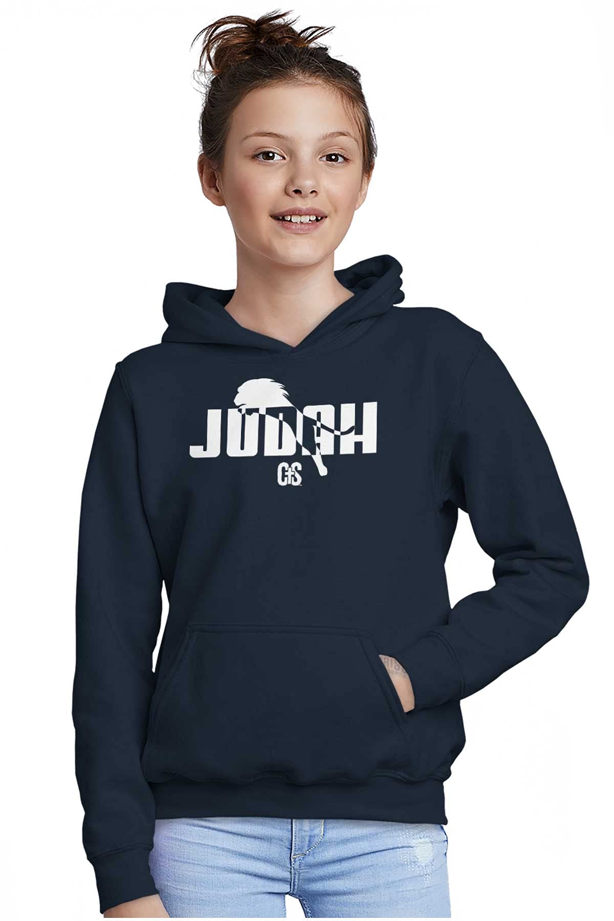 Brisco Brands Christian Strong Lion of Judah Youth Hoodie for Boys & Girls - Comfortable Pullover for Church, School & Everyday Wear