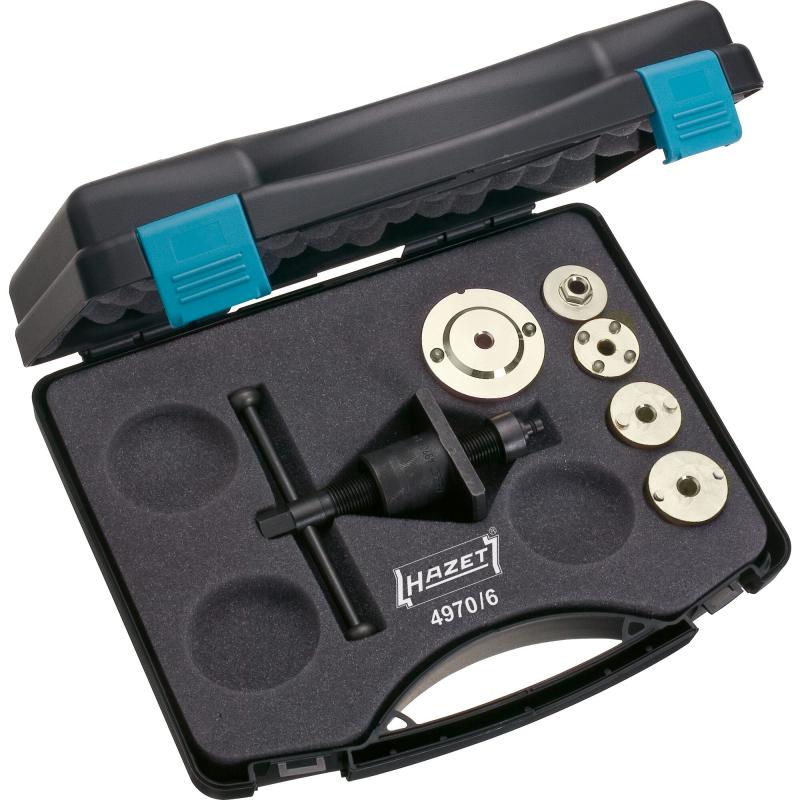 Hazet 4970/6 Professional 6-Piece Brake Piston Readjusting Tool Set for Disc Brake Maintenance - Perfect for Auto Repair Shops & DIY Mechanics