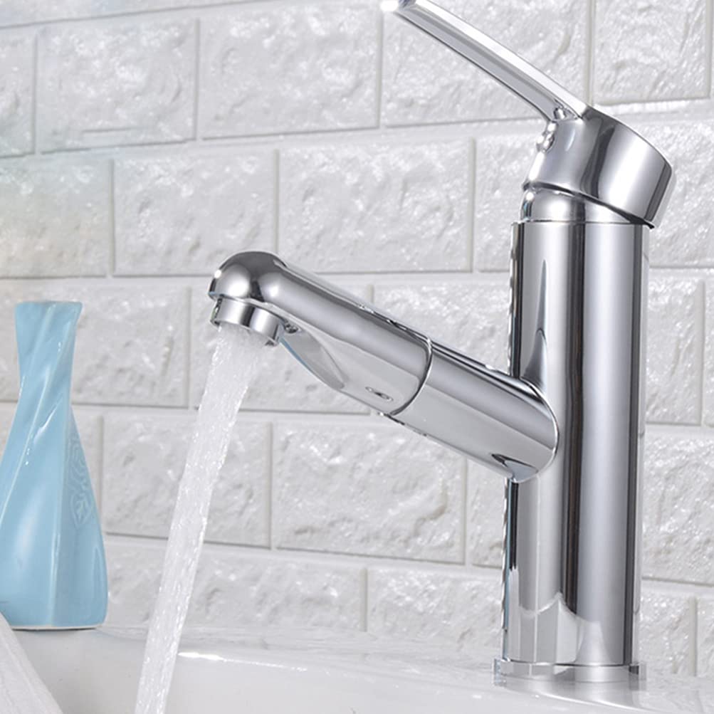 DOITOOL Stainless Steel Single Hole Pull Down Kitchen Faucet with Sprayer - Modern Waterfall Design for Sink, Bar, Laundry & Bathroom | Durable & Easy Install for Home & Commercial Use