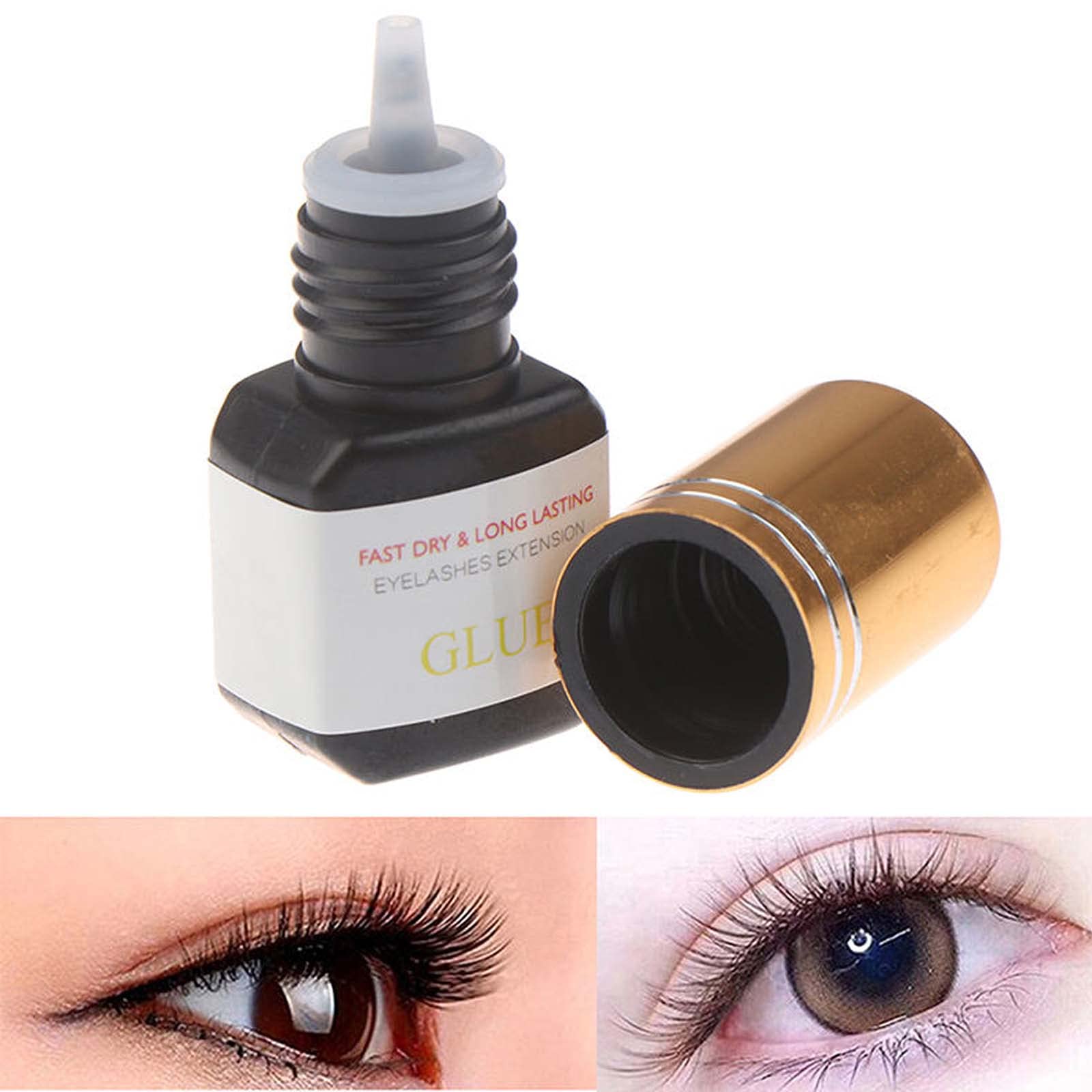 Professional Cluster Lash Glue - Strong Black Eyelash Extension Adhesive, Quick Drying & Long Lasting Waterproof Lash Glue for Individual Lashes, Semi-Permanent Salon Grade Eyelash Glue for Lash Artists - 5ml (Black) | Perfect for Salon Use, Home Application & Special Occasions