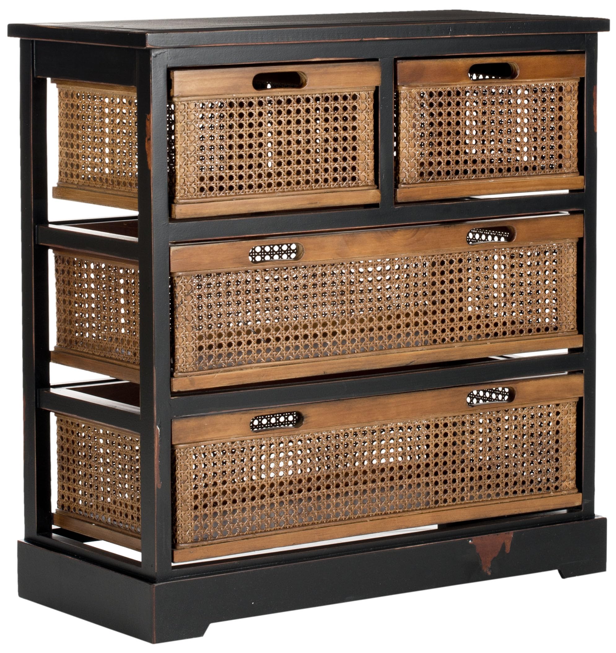 Safavieh American Homes Collection Jackson Black 4-Drawer Storage Unit - Modern Dresser for Bedroom, Living Room & Office Organization