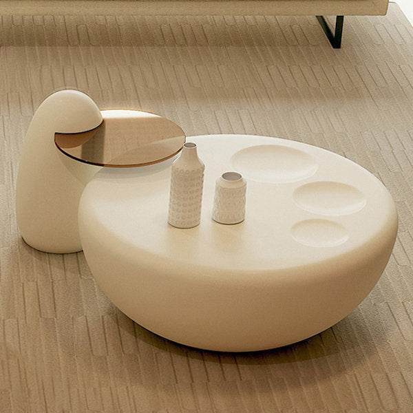 Modern Nala Nesting Coffee Table Set - 2-Tier Oval Side Table for Living Room, Bedroom, or Office - Space-Saving Furniture with Stylish Design for Small Spaces