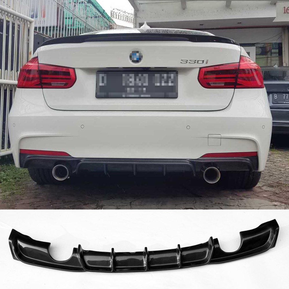 Carbon Fiber Rear Bumper Diffuser for BMW 3 Series F30 M Sport M-Tech M Performance Style - Upgrade Your Car's Aerodynamics & Sporty Look (Perfect for Street Racing & Car Shows)