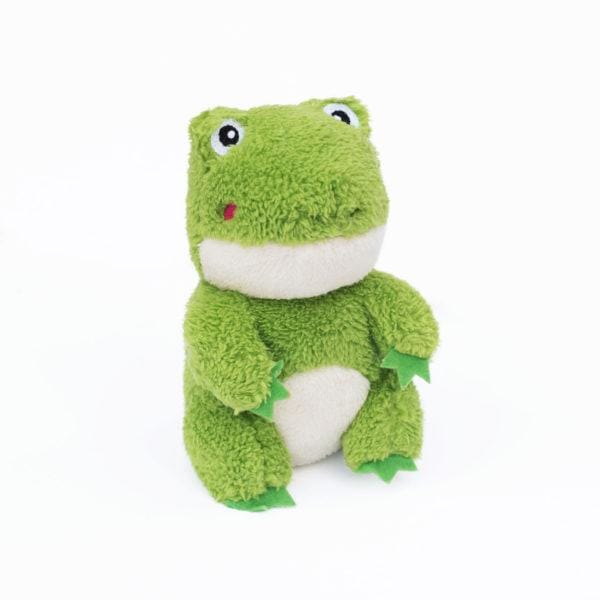 ZippyPaws Cheeky Chumz Frog Plush Dog Toy - Interactive Squeaky Puppy Chew Toy for Small & Medium Dogs - Perfect for Playtime, Training & Cuddling