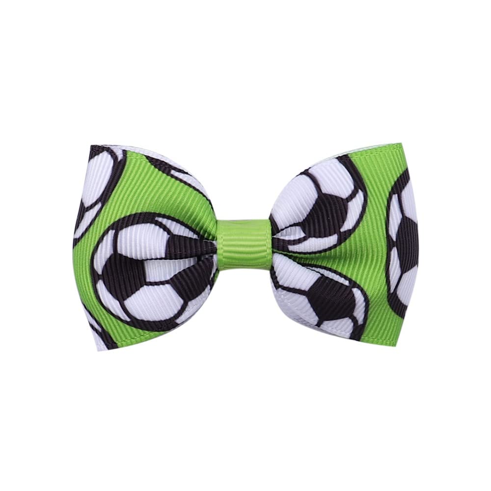 Adorable Soccer Hair Bow Clips - Football Sports Hair Barrettes for Girls (Set A) | Perfect for Soccer Games, Team Spirit Days & Cheerleading Events