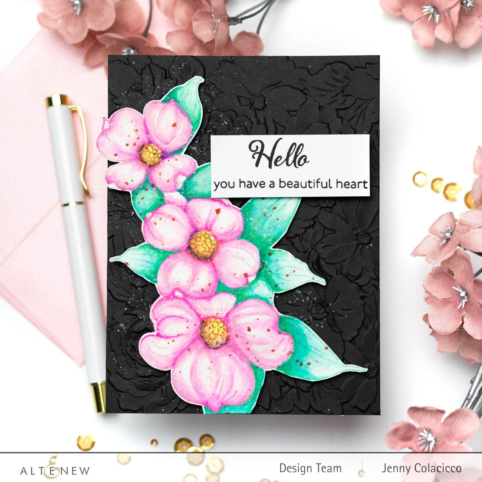 Flowering Dogwood Outline Stamp Set for DIY Scrapbooking, Card Making & Handmade Crafts - Floral Rubber Stamps for Artists & Crafters