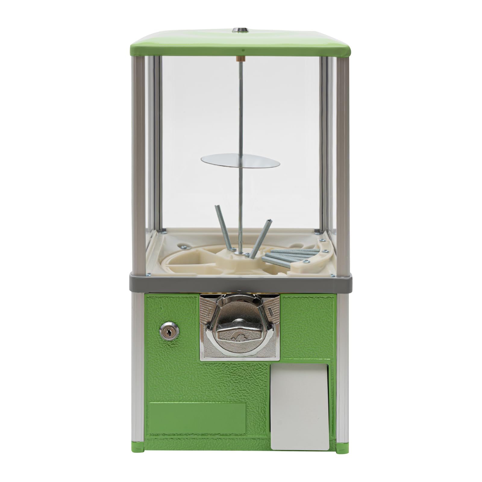 Green Metal Candy Vending Machine - 20.87 Inch Height Gumball Dispenser with 1.77-1.97 Inch Capacity | Portable Coin-Operated Gumball Bank for Retail Stores, Arcades & Home Use | Commercial & Home Candy Machine for Parties, Events & Small Business