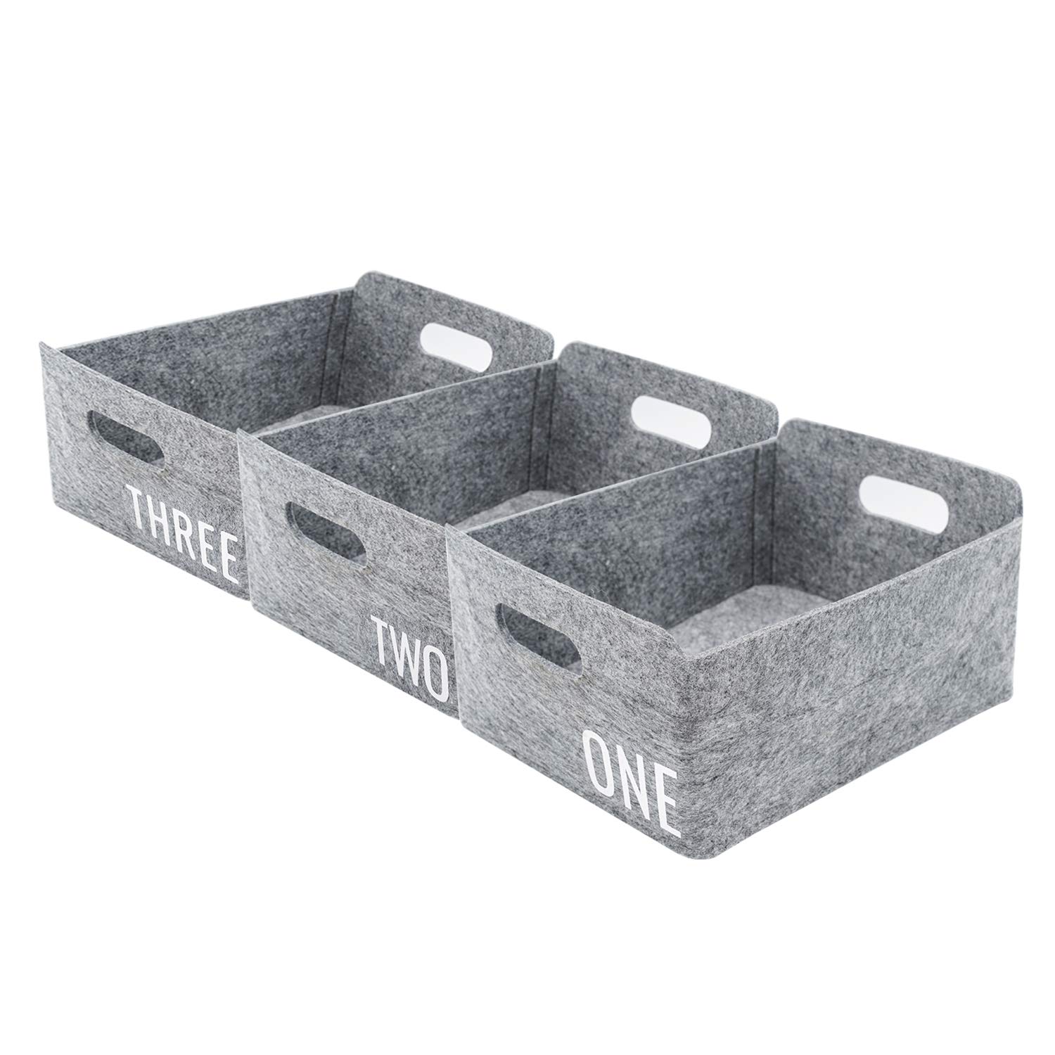 Welaxy Collapsible Storage Baskets - Foldable Felt Organizer Bin for Kids Toys, Books, Clothes & Socks | Space-Saving Home & Office Organization Solution | Perfect for Nursery, Playroom & Closet Storage (Set of 1, 2 or 3)