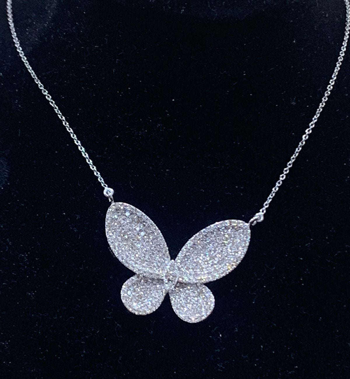 14K Gold Butterfly Diamond Pendant Necklace - Elegant Jewelry Gift for Women - Perfect for Anniversary, Birthday & Valentine's Day