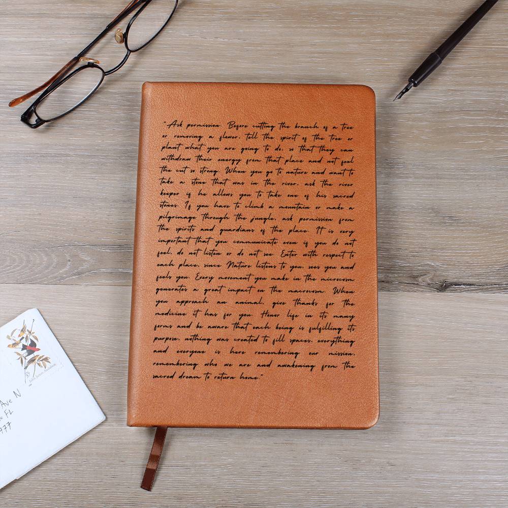 Spiritualism Journal - Vegan Leather Notebook with Nature Spirits Design for Meditation, Journaling & Gift Giving