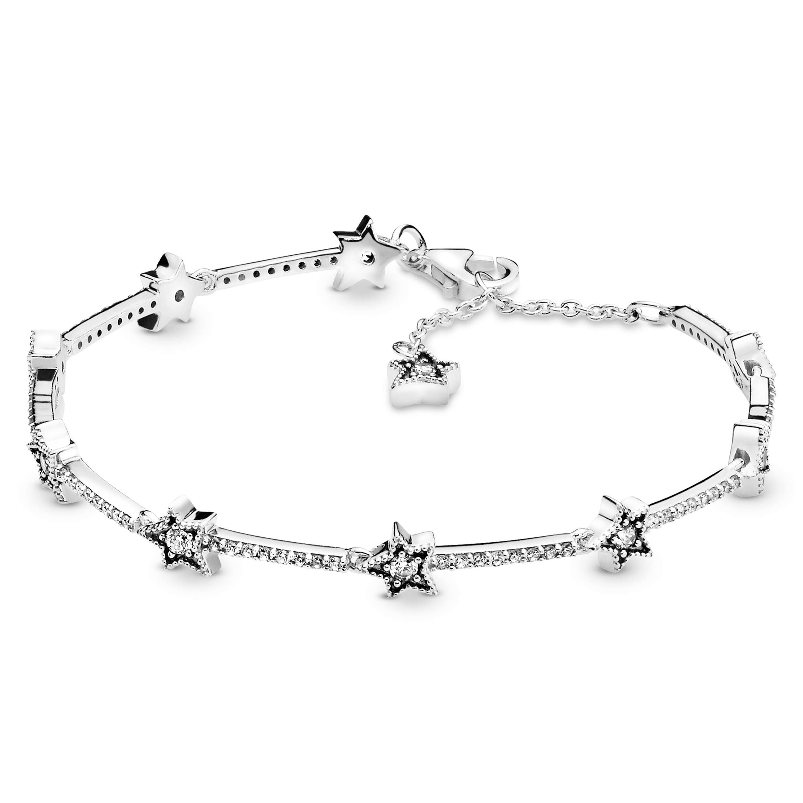 PANDORA Celestial Stars Bracelet for Women - Sterling Silver & Cubic Zirconia Charm Bracelet - Elegant Gift Box Included - Perfect Birthday, Anniversary & Valentine's Day Present - Jewelry for Everyday Wear & Special Occasions